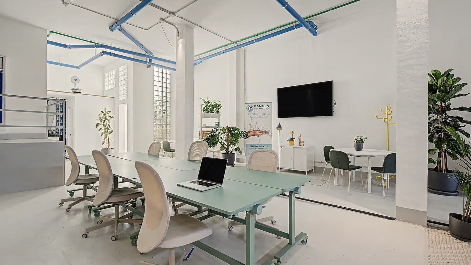 Coworking room prepared for a working team